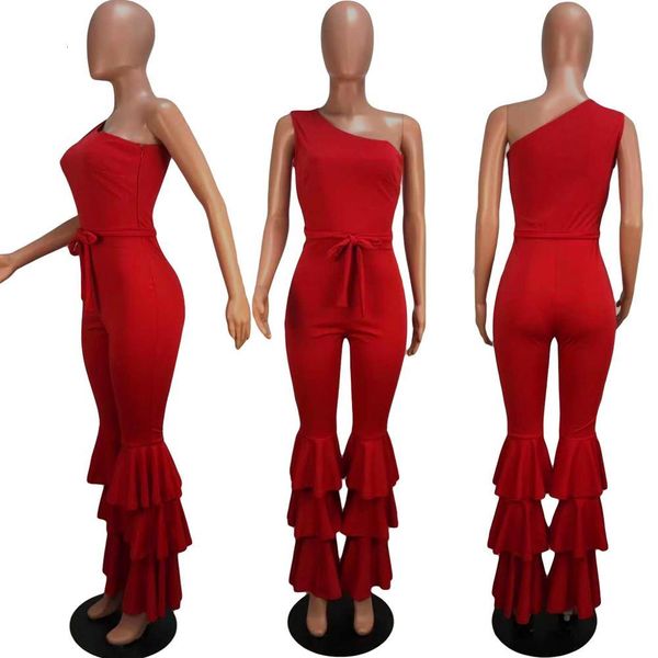 

bodysuit tracksuit rompers womens jumpsuit sleeveless ruched ruffles slim red office lady overalls combinaison femme, Black;white