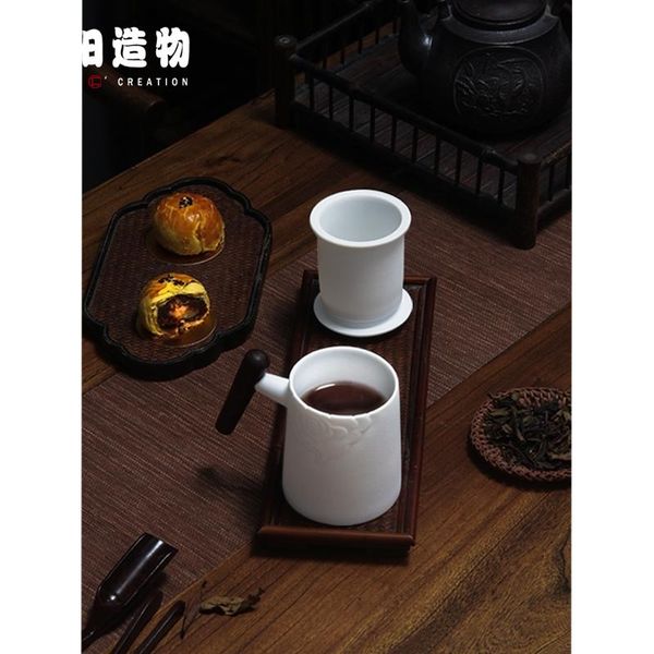 

mugs household filter tea cup ceramic with cover retro mug japanese water