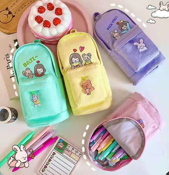 

pencil schoolbag case hanfeng high school junior high school large capacity stationery bag girl heart creative case cute cartoon