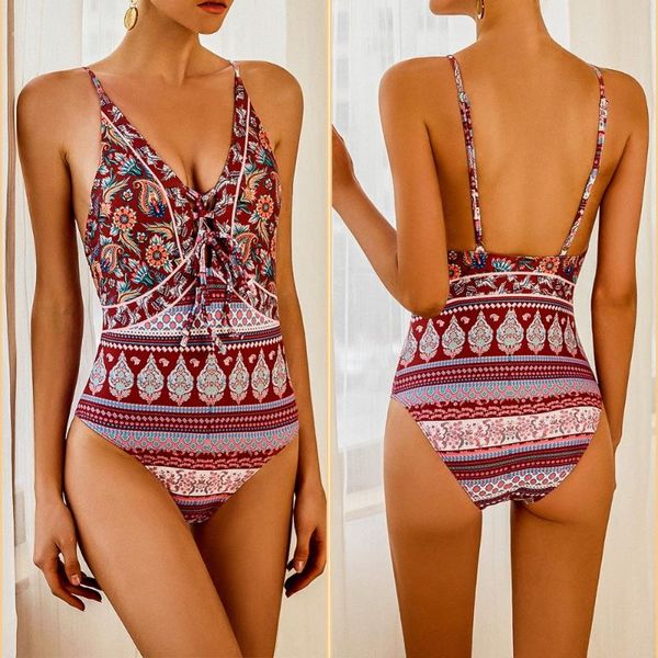 

women's jumpsuits & rompers summer women boho bodysuits brazillian off shoulder print backless sleeveless v-neck female maillot de bain, Black;white