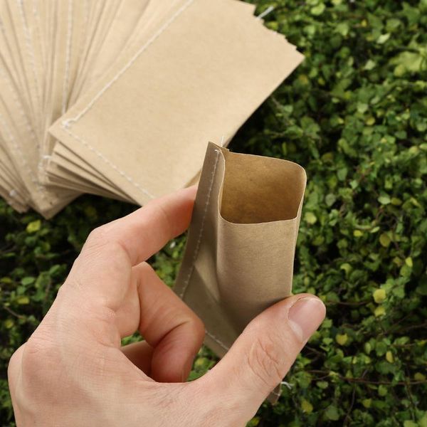 

planters & pots 50pcs mini vintage kraft paper bags hybrid seed corn farm pollen bag flowers plant packets sack pouch for home garden tools