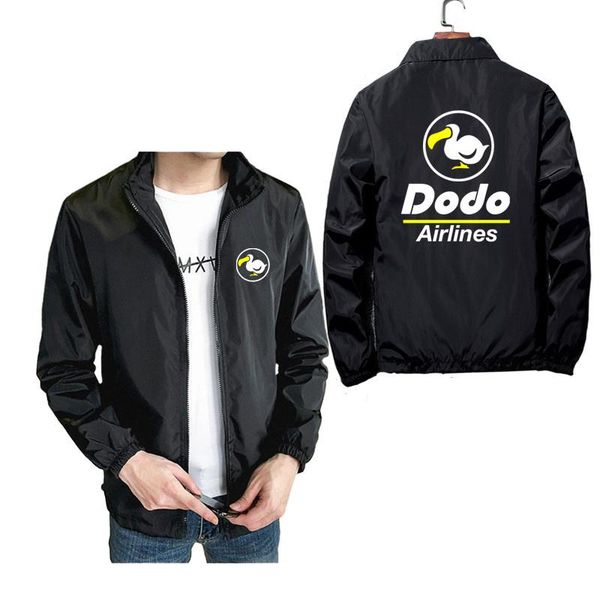 

men's jackets dodo airlines logo jacket men horizons anime style long sleeve windbreaker coat male casual oversized harajuku streetwear, Black;brown