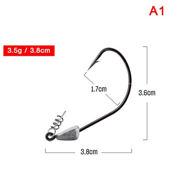 

10pcs/lot lead head fishing hooks jig sliver weedless offset worm texas rigs accessories