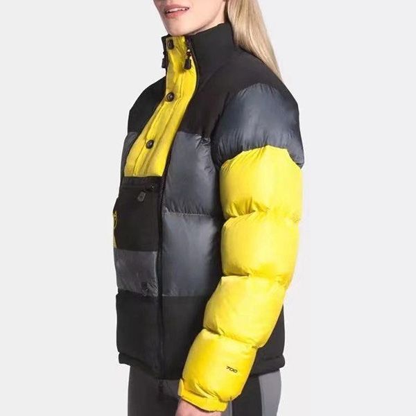 

2021 new winter down coat jackets contrast color glossy fashion short white duck down jacket women thick outerwear warm hooded parka, Black;brown