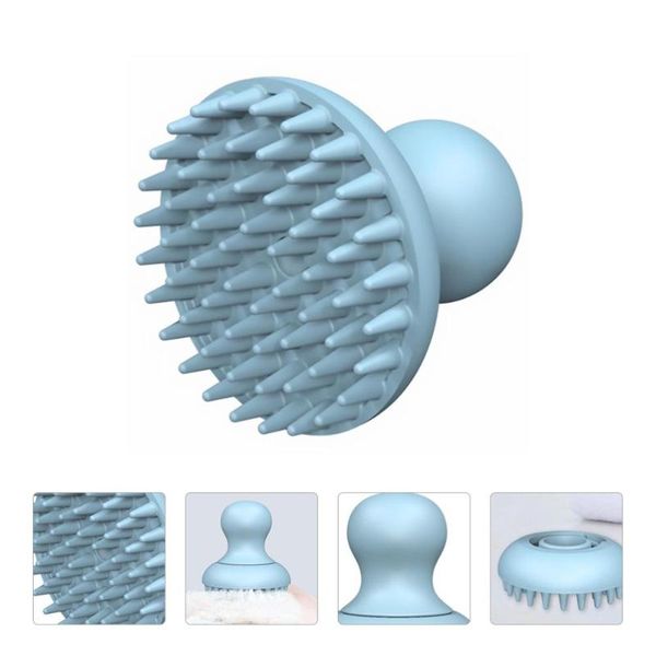

hair brushes 1pc silicone air scalp brush shampoo cleaning (blue), Silver