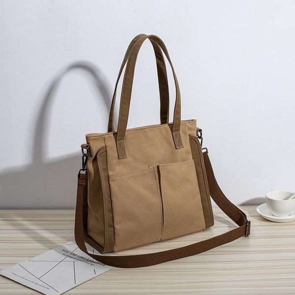 

evening bags 2021 canvas bag women's one shoulder messenger large capacity contrast handbag