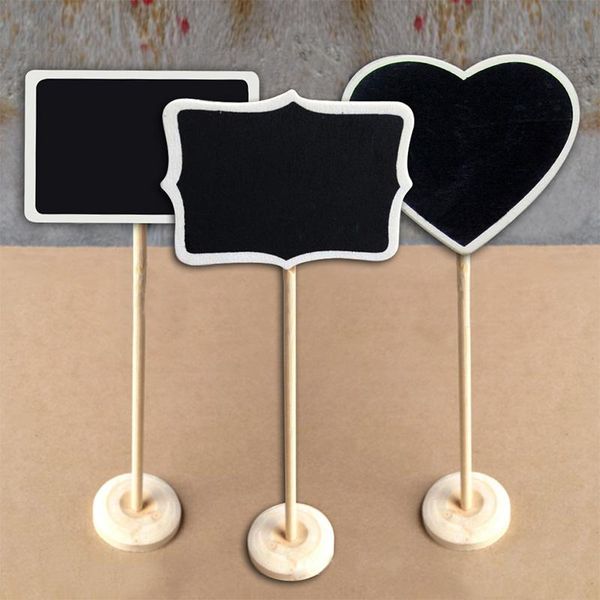 

party decoration 5pcs mini heart rectangle shaped chalkboard blackboard seat stand name plates place holder wedding table decor