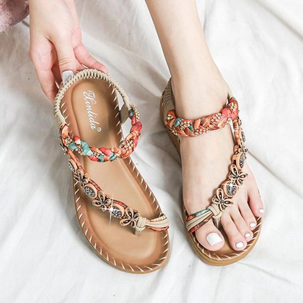 

sandals women fashion crystal wedges solid outdoor elastic band casual shoes breathable comfort beach plus size, Black