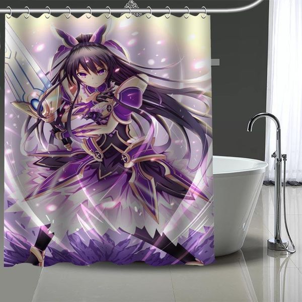 

anime date a live custom pattern polyester bath curtain waterproof shower curtains diy screen printed for bathroom