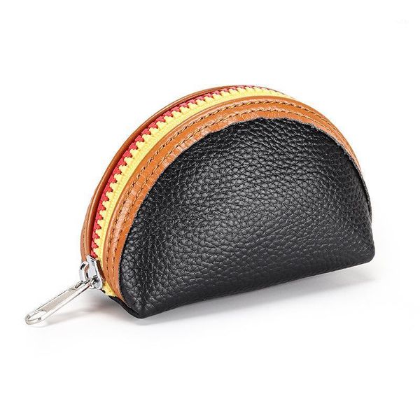 

color contrast fashion wallet soft leather coin bag wallets1, Red;black