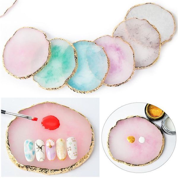 

crystal nail art paleimitation agate coaste cup mat pad jewelry display diy color mixer mixing palette holder drawing plate kits1