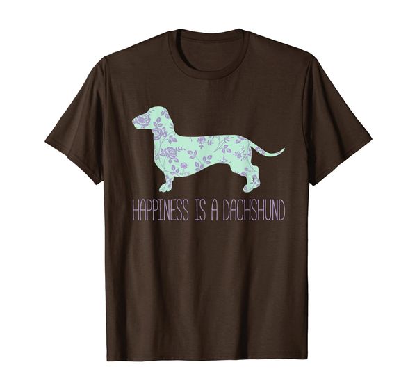 

happiness is a dachshund t-shirt, White;black