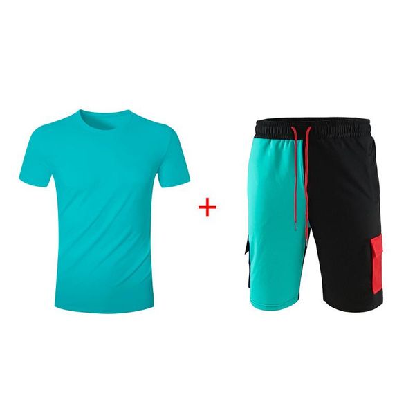 

men's tracksuits sportswear summer two piece t-shirt shorts brand track wear, Gray