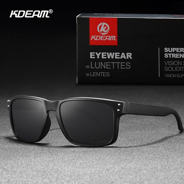 

sunglasses kdeam square polarized men women classic brand designer outdoor driving fishing travel sunglass sports goggle uv400, White;black