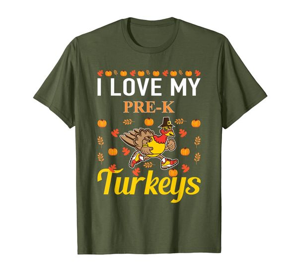 

Pre-K Teacher Loves Turkeys - Funny Thanksgiving design T-Shirt, Mainly pictures