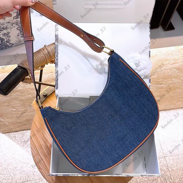 

ladies designer crossbody bag tramp handbag mother canvas armpit bag zipper half-moon female fashion shoulder bag