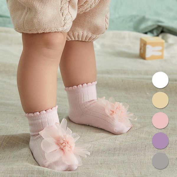 

socks xcqgh flower lace baby nebworn toddler infant kids girl boy sock anti-slip, Pink;yellow