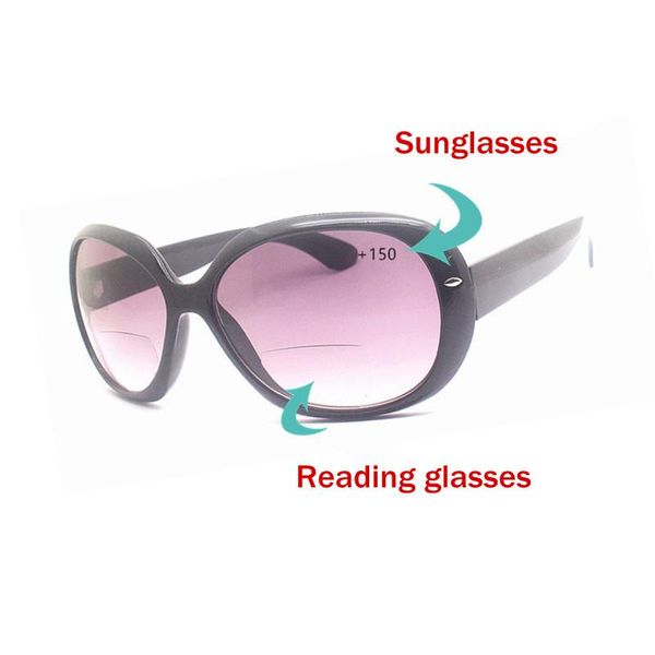 

sunglasses women bifocals reading glasses magnifier female look near far gradient lens presbyopic big frame, White;black