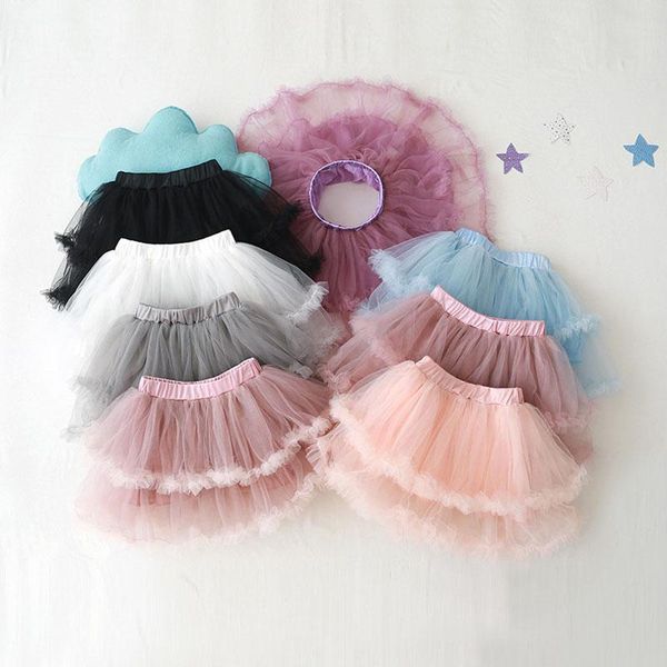 

skirts sweety baby girls tutu skirt colorful cake ball gown toddler pettiskirts kids princess birthday party dance 2-7y, Blue