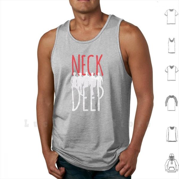 

neck deep band shirt tank 100% cotton rock punk, White;black