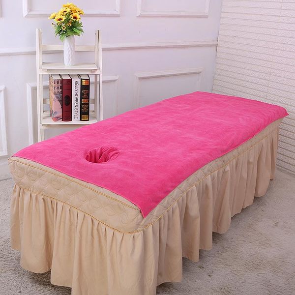 

towel 80x180cm superfine fiber soft beauty salon bath bed with hole massage sheet