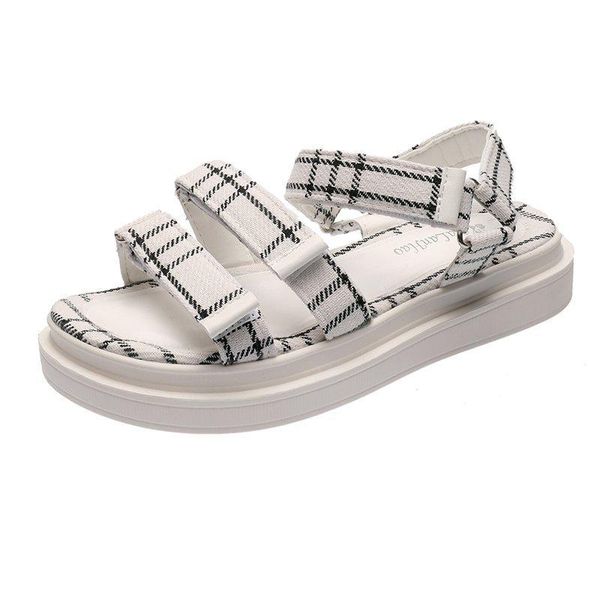 

ins tide fashion casual simple word buckle female sandals shoes women summer, Black