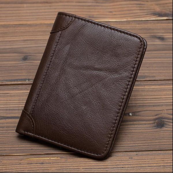

simple men wallet genuine cowhide leather mens cash dollar purse credit id cardholder drive liscence bag, Red;black