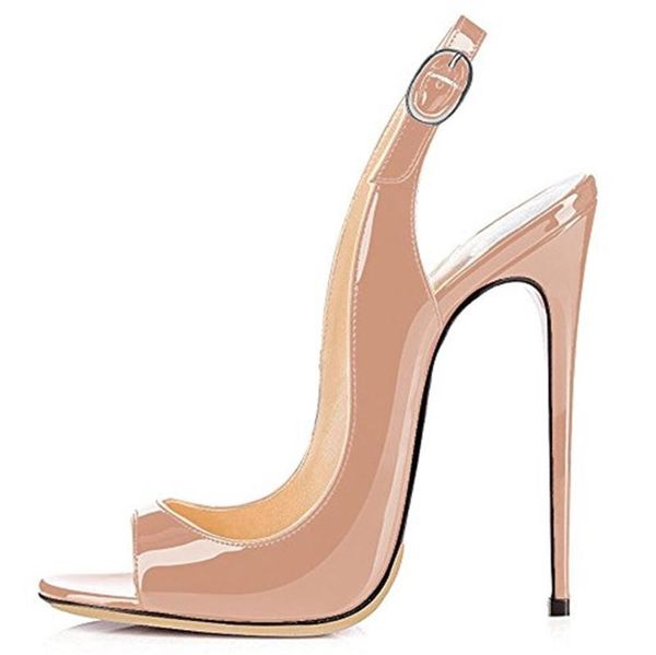 

dress shoes women's sandals stiletto heels buckle open toe summer high heel feamle handmade party women us size 4-13, Black