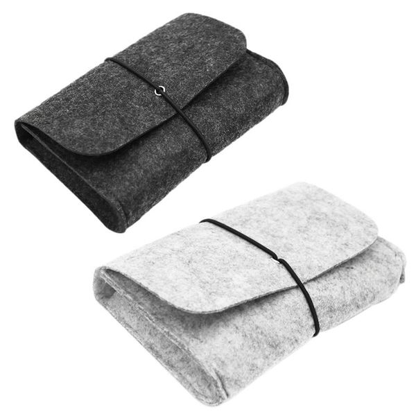 

storage bags wool fiber power bank bag mini sofe felt pouch for data cable mouse travel organizer electronic gadgets organizador