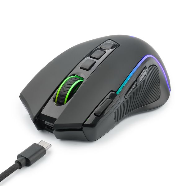 Wireless Gaming RGB Backlit MMO 9 Botões programáveis ​​Mouse com Macro Gravação PC Computador Gamer