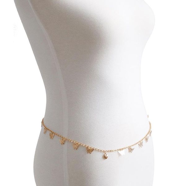 

other body jewelry simple butterfly bikini belly waist chain, Slivery;golden