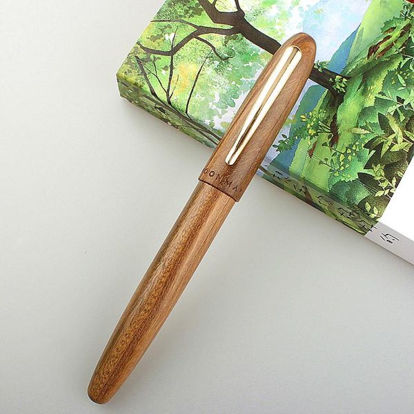 Canetas de madeira m6 caneta de madeira natural feita artesanal de madeira fina de madeira fina 0.5mm moda escrita presente