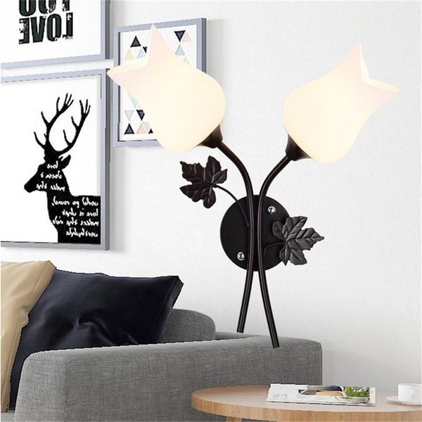 

wall lamp brother lamps contemporary creative led sconces lights flower shape indoor for home bedroom