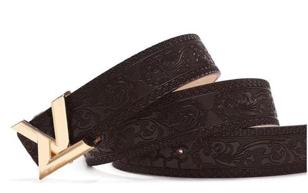 

fashion classic men's design belt women's men's casual letters smooth belt buckle belt width 3.8 cm, Black;brown