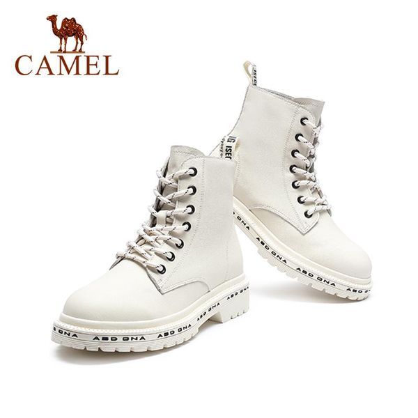 

boots camel short plush autumn winter ankle for women british style fashion real leather shoes 2021, Black