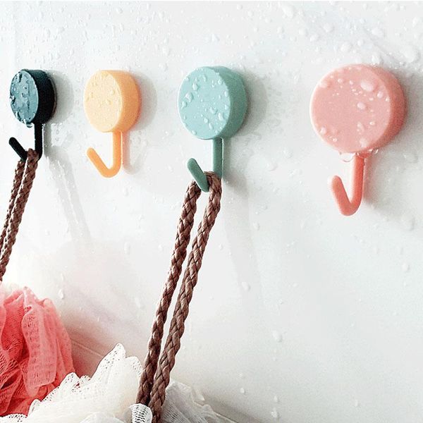 

hooks & rails 2pcs/lot plastic door hanger self adhesive wall hat racks home accessories ey organizer decor