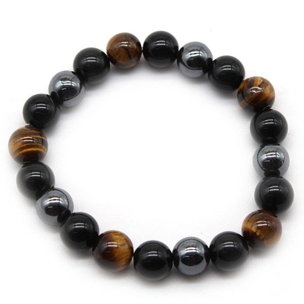 

beaded, strands strand beaded stretch bracelets hematite black obsidian tiger eye stones powerful energy men women jewelry balance bracelet