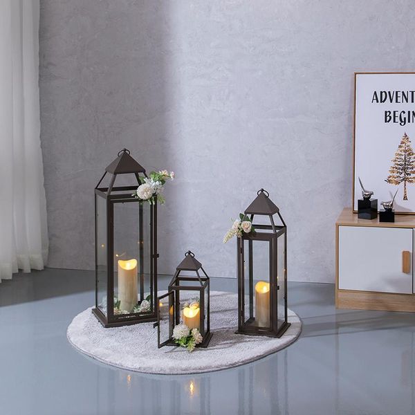 

candle holders nordic style wrought iron geometric centerpiece porta candele dining table centerpieces modern dd60ch