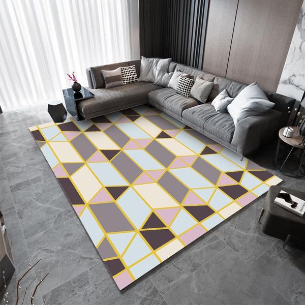 

carpets household simple geometric striped entrance door mat bedroom living room decorative carpet children's play anti-slip blanket