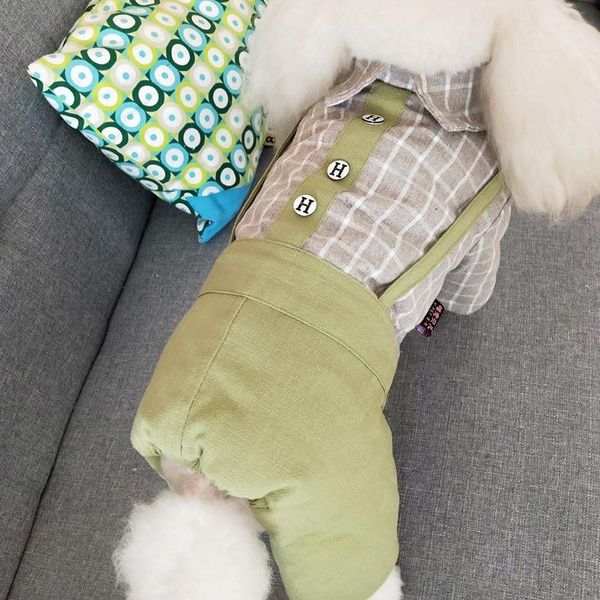 

dog apparel clothes for autumn and winter gentleman's straps design soft trousers four legs pet suitable clothing
