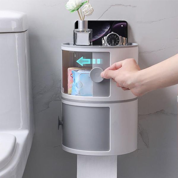 

tissue boxes & napkins toilet paper box plastic storage rack waterproof wall-mounted bathroom shelf large capacity household cosmetic shower