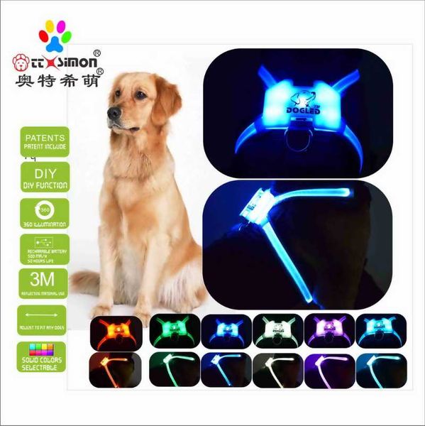 

dog collars & leashes cc simon dogled unique products led collar usb rechargeable puppy lead pets vest xl for large 2021