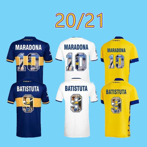 

20/21 maradona boca juniors soccer jerseys 2021 maillots de football boca special printing #9 batistuta football shirt uniforms, Black;yellow