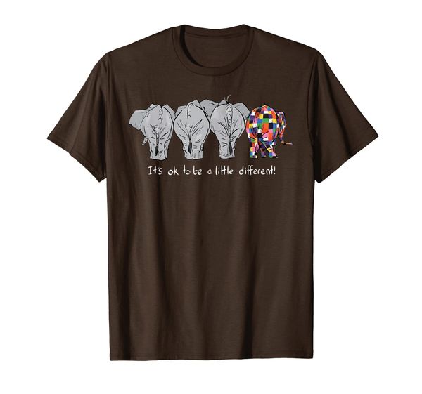 

it's ok to be a little different / elephant funny t-shirt, White;black
