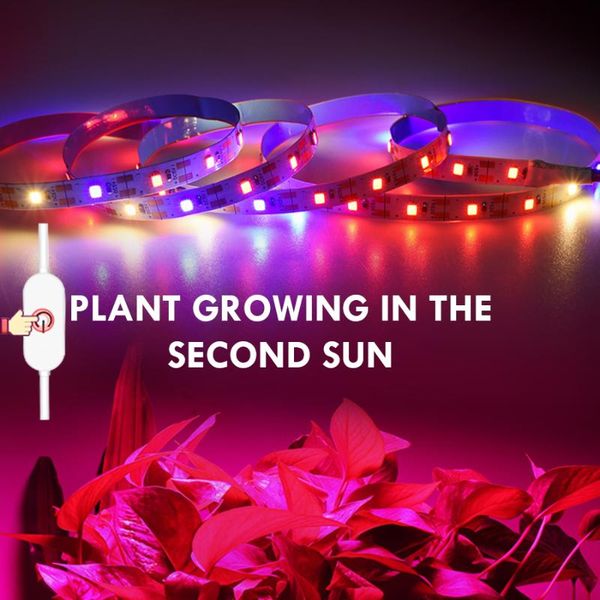 

strips led plant grow light full spectrum strip usb lamp smd 2835 60leds/m 5v for indoor greenhouse