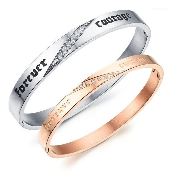 

bangle simple atmosphere open bracelet student couple titanium steel bracelet1, Black