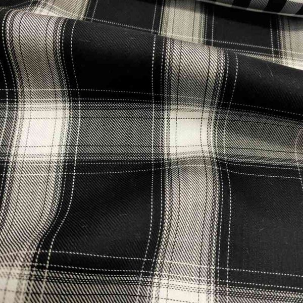 

acetate plaid fabric suit shirt drs halter high drop feeling, Black;gray