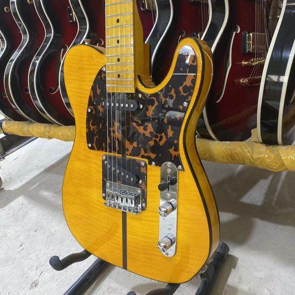 

custom burst flamed maple electric guitar double binding accept oem
