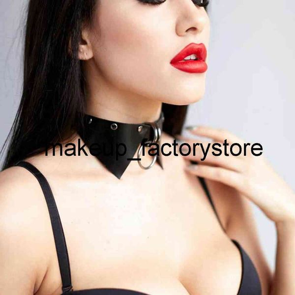 

massage women pu leather collar wide neck strap adjustable belt bondage belts metal gothic garters neck goth punk adults game