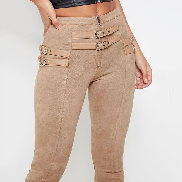 

capri thin-waisted casual high-waisted woman's pencil buckle ladies'trousers black autumn twentieth pants, Black;white